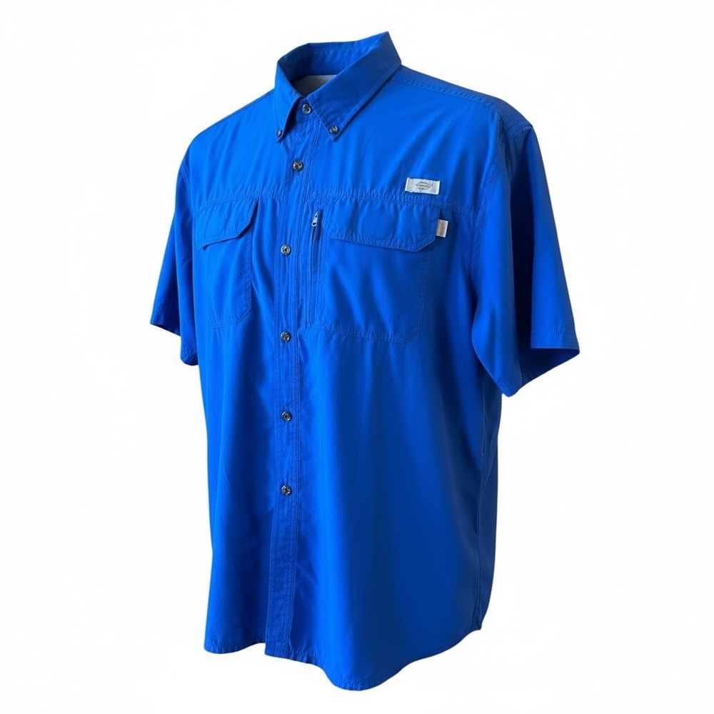 Field and Stream Latitude Woven Fishing Button Up True Blue Men’s XL